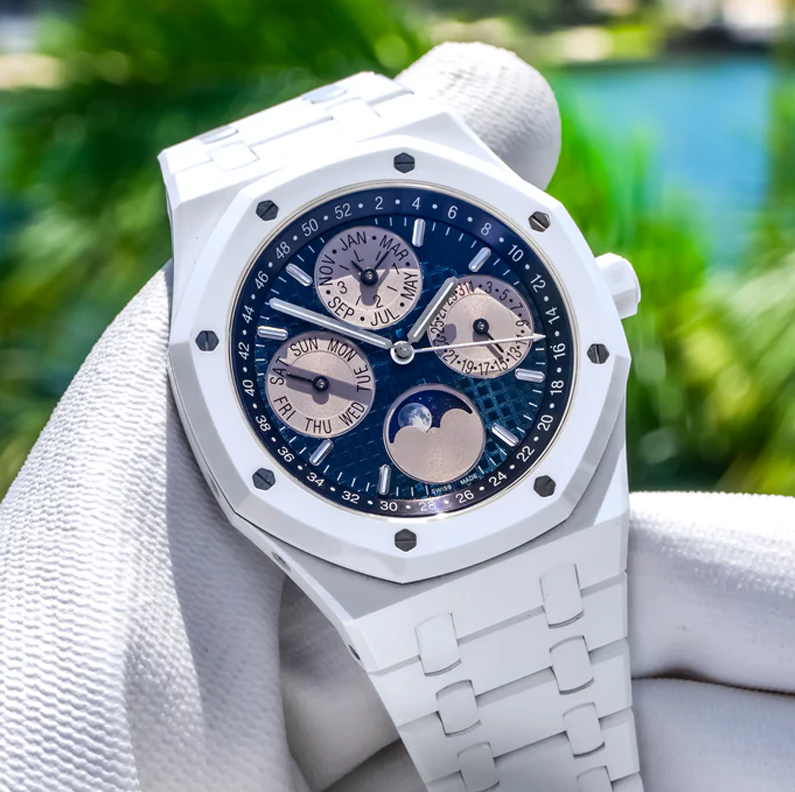 Luxury Watches - Royal Oak Perpetual Calendar White
